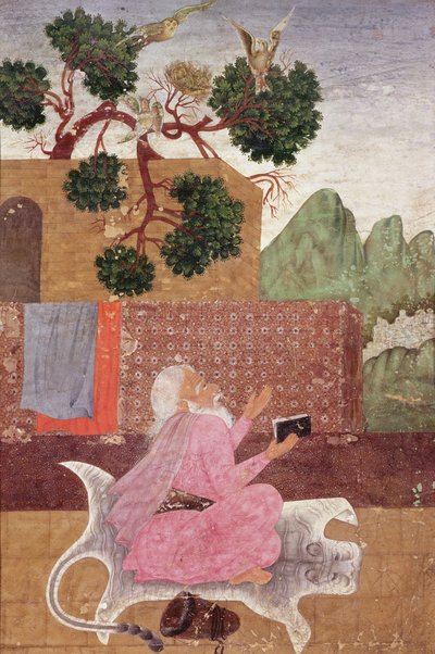 An ascetic on a tigerskin by Indian School